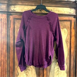 Pilcro Ruffled Thermal Top S